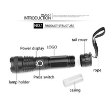 Load image into Gallery viewer, flashlight high power rechargeable

